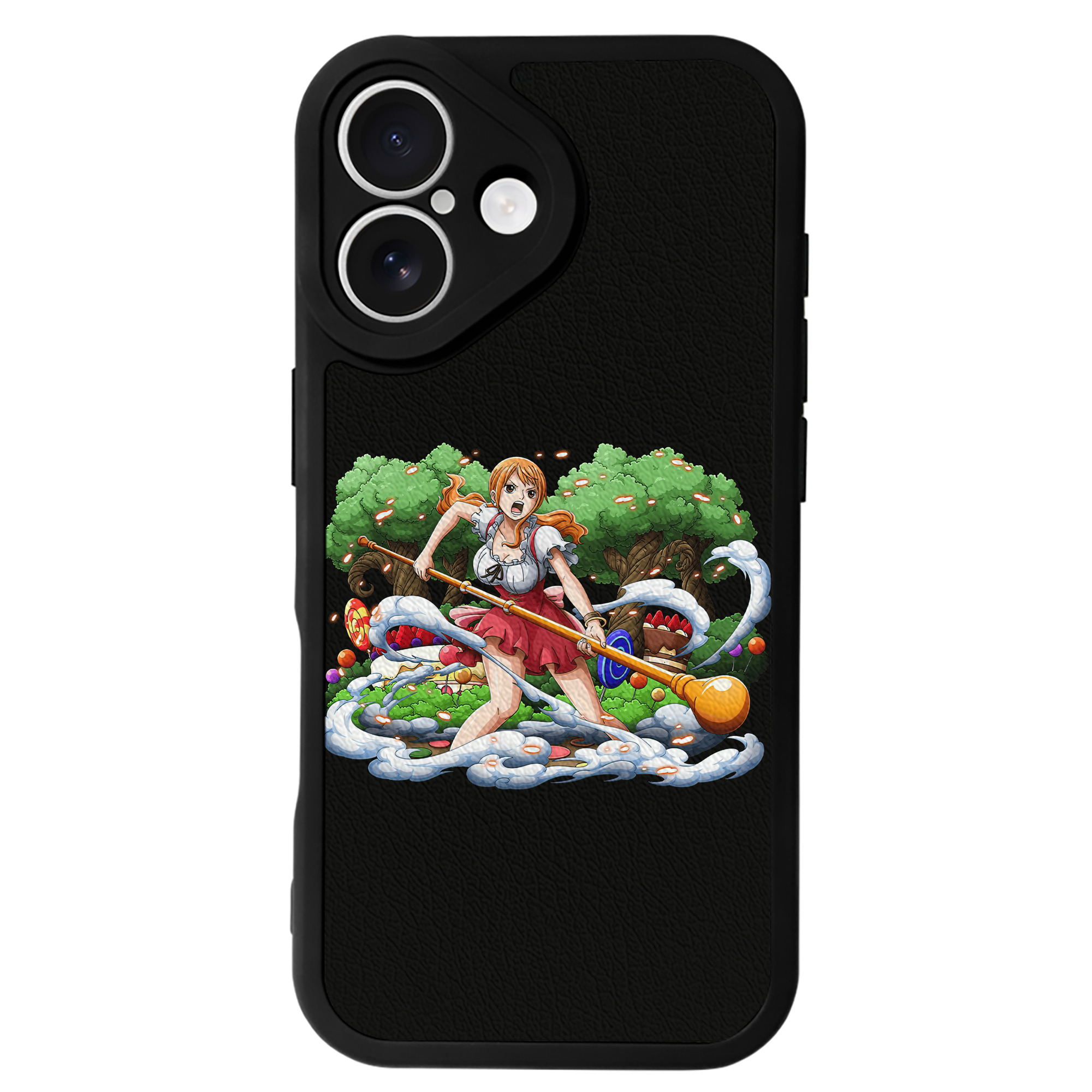 （画像用） ワンピース ナミ ONE PIECE Nami 【iPhone 16シリーズ対応】シリコンスマホケース（レザー調） 材質：シリコン